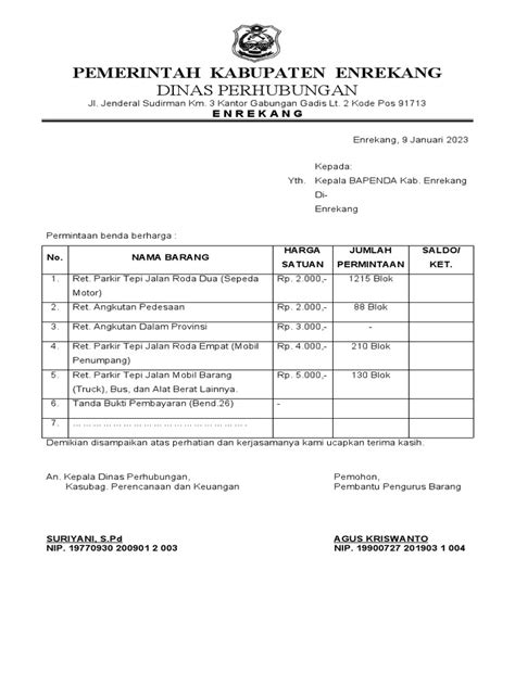 Surat Permintaan Bapenda Pdf