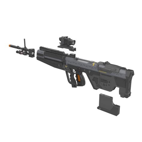 Halo M392 Dmr Rifle Stl Obj Cad Bundle Commercial Use 3d Model By