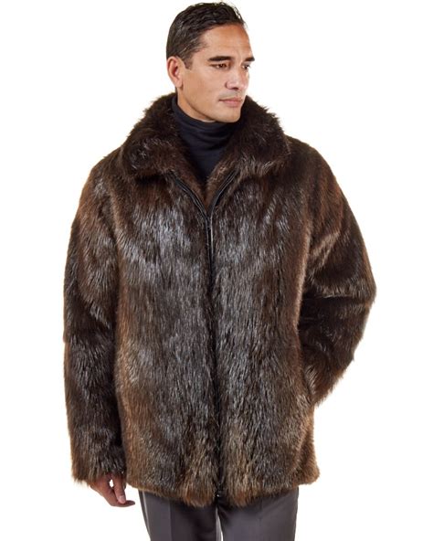 The Hudson Mid Length Beaver Fur Coat for Men: FurHatWorld.com