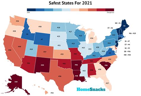 Safest States In America For 2021 Based On Fbi Crime Data R Mapporn