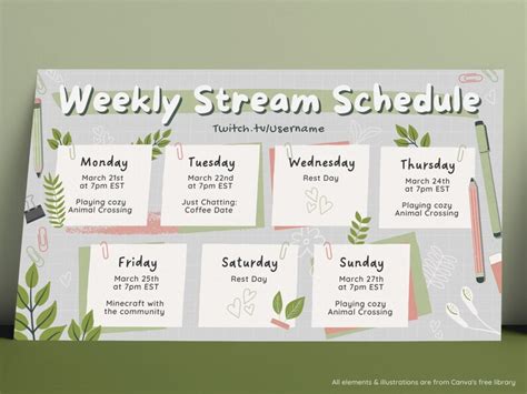 Cozy Plants Lofi Desk Twitch Youtube Weekly Stream Schedule Etsy