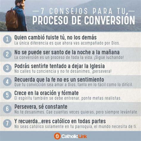 Infografía 7 consejos para tu proceso de conversión Catholic Link