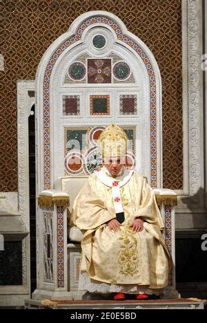 Pope Benedict Xvi Washes The Foot Of An Unidentified Layman In The