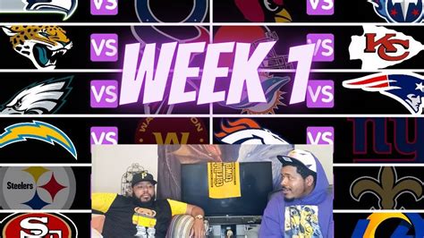 Nfl Week 1 Predictions Every Game Youtube