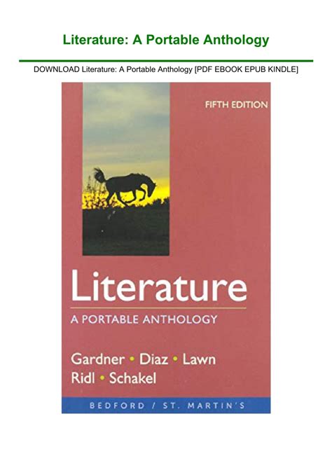 DOWNLOAD Literature A Portable Anthology [PDF EBOOK EPUB KINDLE]