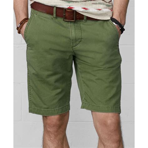 Denim Supply Ralph Lauren Slimfit Chino Shorts In Army Olive Green