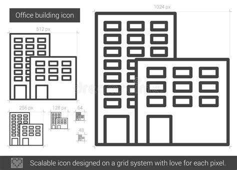 L Nea Icono Del Edificio De Oficinas Ilustraci N Del Vector