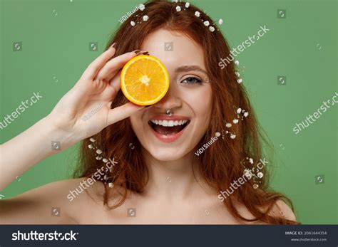 Beautiful Smiling Half Naked Topless Redhead Stock Photo Shutterstock