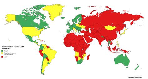 Pride map #4: Legality of LGBT+ discrimination [6460x3455] : r/MapPorn