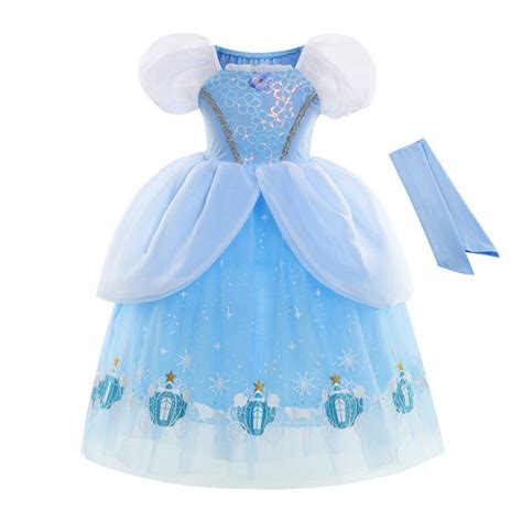 Disfraz De Princesa Cenicienta De Disney Para Niñas Vestido Elegante