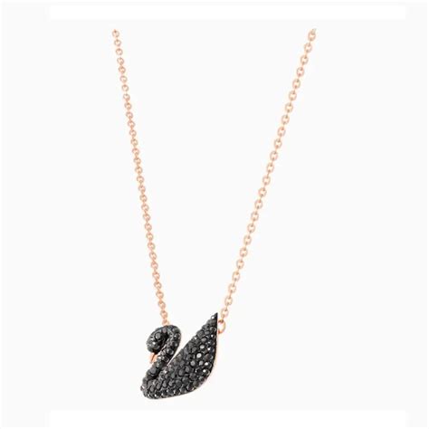 Mua Dây Chuyền Swarovski Iconic Swan Pendant Black Rose Gold Tone