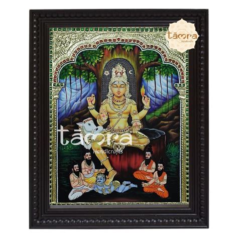 Tanjore Painting Dakshinamurthy Tamra Handicrafts