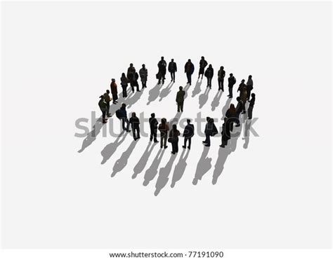 People Standing Circle Stock Illustration 77191090