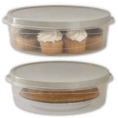 Evelots Set Of 2 Pie Keepers Clear Plastic Food Storage Containers