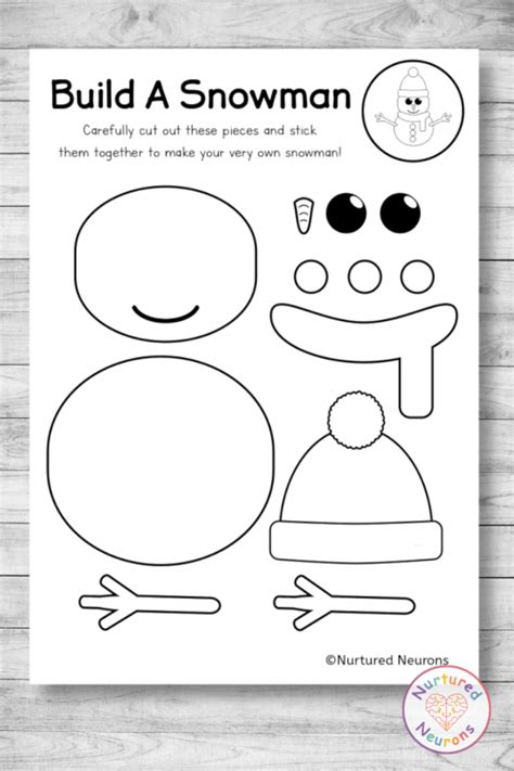 Super Build A Snowman Printable Cut And Paste Craft Nurtured