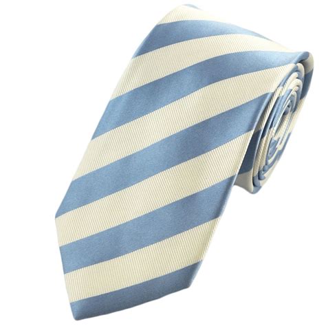 Light Blue And White Striped Silk Tie By Profuomo From Ties Planet Uk