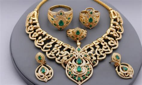 Premium Photo | Dubai gold jewelry set of necklace ring bracelet and ...