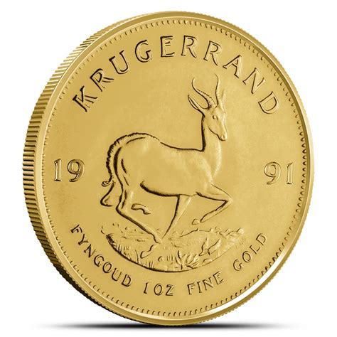 1991 1 Oz Gold South African Krugerrand Coins Silver