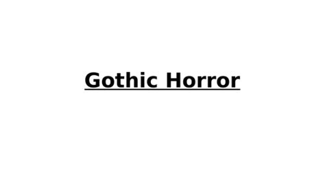 Gothic Horror Teaching Resources