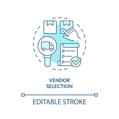 2D Editable Vendor Selection Thin Line Icon Concept Isolated Vector