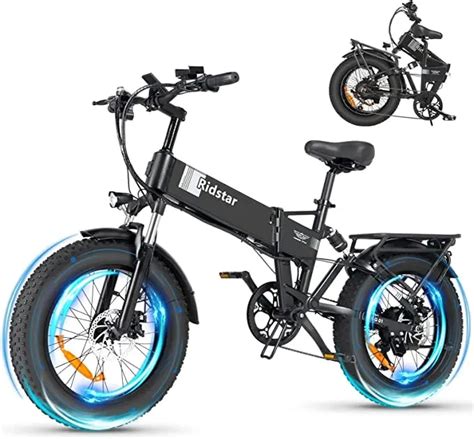 Ridstar G20 Folding Electric Bicycle 1000W 48v 14AH Fat Tire Ebike