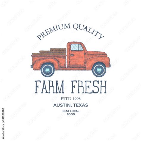 Vintage farm food logo. Engraved logo. Vector Stock Vector | Adobe Stock