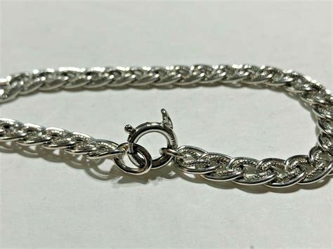 Forstner Double Chain Link Bracelet Sterling Silver Gem