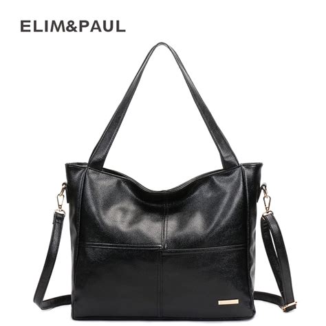 Elim Paul Women Shoulder Bags Large Capacity Pu Women Leather Bag