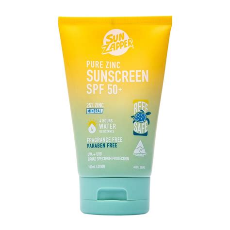 Sunzapper Pure Zinc Uva Uvb Zinc Sunscreen 100ml Spf 50 4hrs