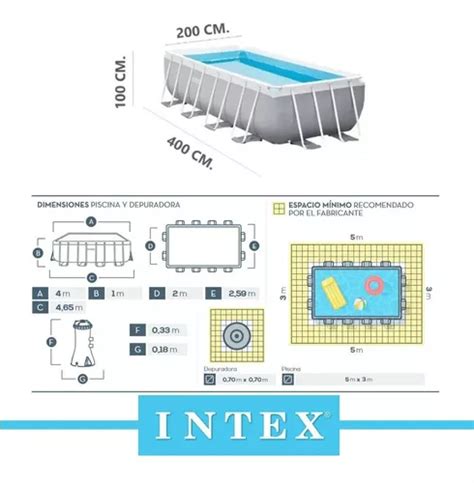 Pileta De Lona Estructural Rectangular Intex X X Cm En Venta