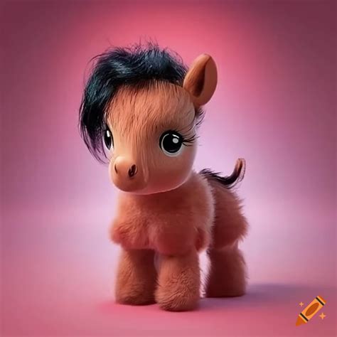 Fluffy Red Tartan Themed Baby Pony