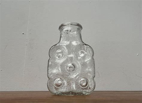 Vintage German Glass Vase Model On The Rocks By Lars Hellsten For