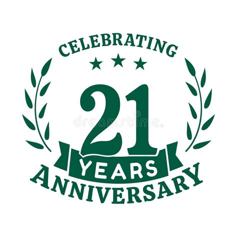 21 Jahre Jubiläumsfeier Logotyp 21 Jubiläum Logo Vektor Und