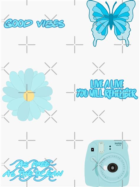 Blue Aesthetic Pack Sticker For Sale By Designsbyrikke Redbubble