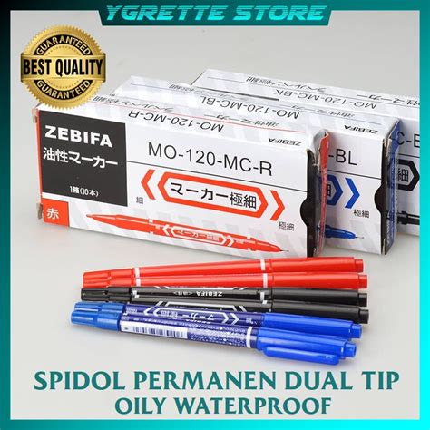 Jual YGRETTE PREMIUM SPIDOL PERMANEN DOUBLE TIP Dual Head Marker DUA