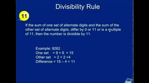 Divisibility Rule Of 11 To Find Divisibility Of A Number By 11 Youtube