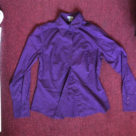 Dark Purple Formal Collared Button Up In Great Depop