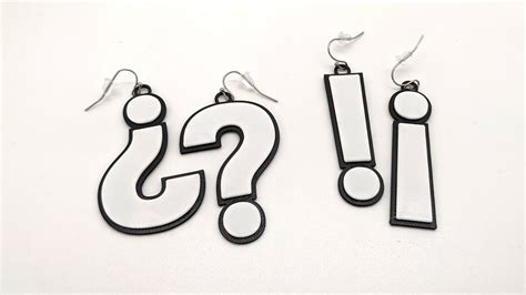 Spanish Language Question Markexclamation Point Statement Earrings 3d