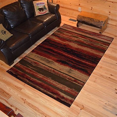 Rustic Lodge Layered Earth 8x10 Brown Area Rug 710x910