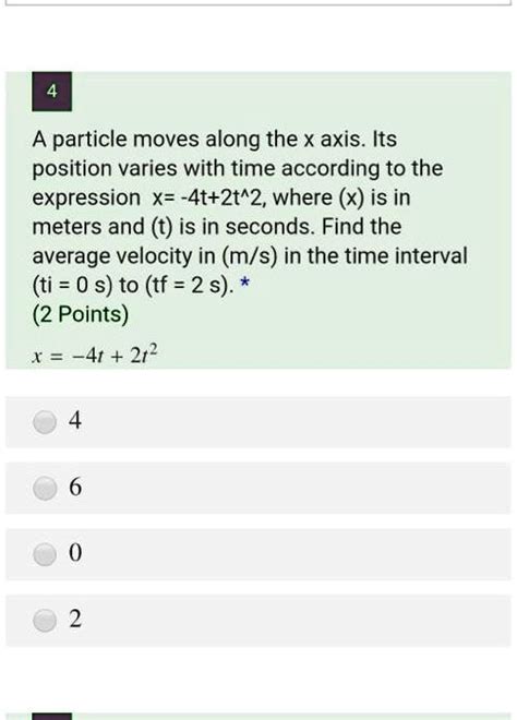 Solved A Particle Moves Along The X Axis Its Position Varies With