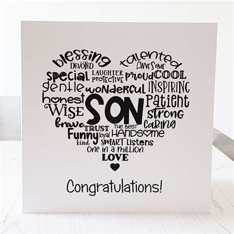 Son Congratulations Heart Card Voshie