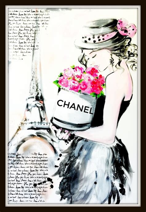 Chanel Illustration By Lana Moes Coco Chanel Wall Art Paris Etsy