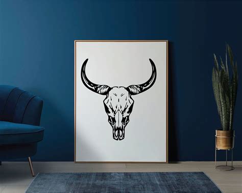 Cow Skull Svg Long Horn Svg Long Horn Skull Svg Bull Skull Png Texas