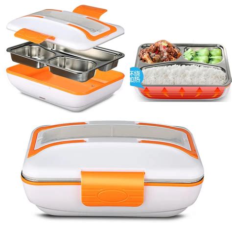 Home Electric Lunch Box Stainless Steel inner Pot Food Heater Heated ...