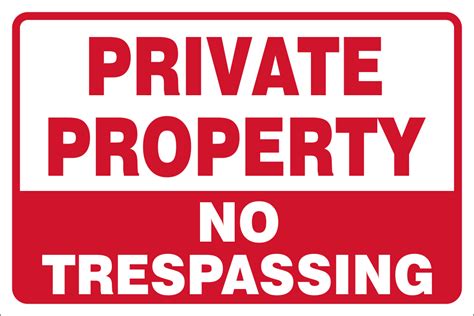 Private Property No Trespassing Safety Sign Ne018 Safety Sign Online