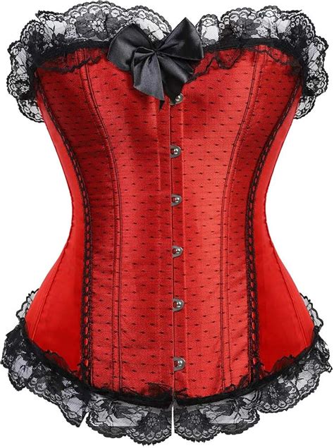 Lffw Corset Gothic Spitze Vollbrust Corsage Bustier Mieder Korsett