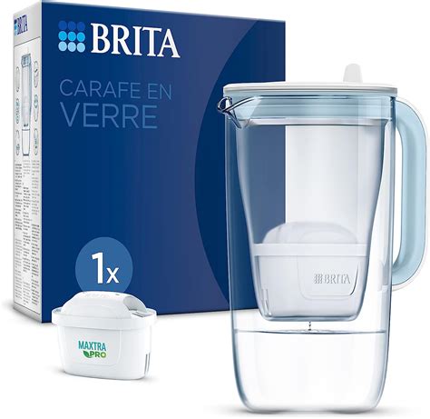 Brita Wasserfilterkaraffe Aus Blauem Glas L Inkl