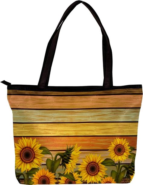 Lorvies Borsa A Tracolla Da Donna Con Motivo A Foglie Di Girasoli Su