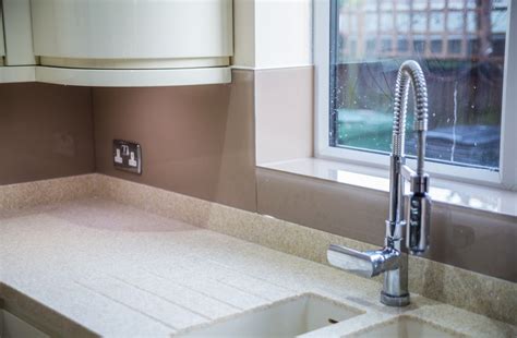 Satin Effect Glass Kitchen Splashback In Antelope Colour By