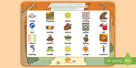 Autumn Word Mat Primary Resource Teacher Made Twinkl